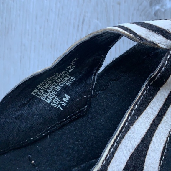 EASEY SPIRIT Beldon leather‎ sandals animal zebra black white striped 7 1/2M - Picture 5 of 9